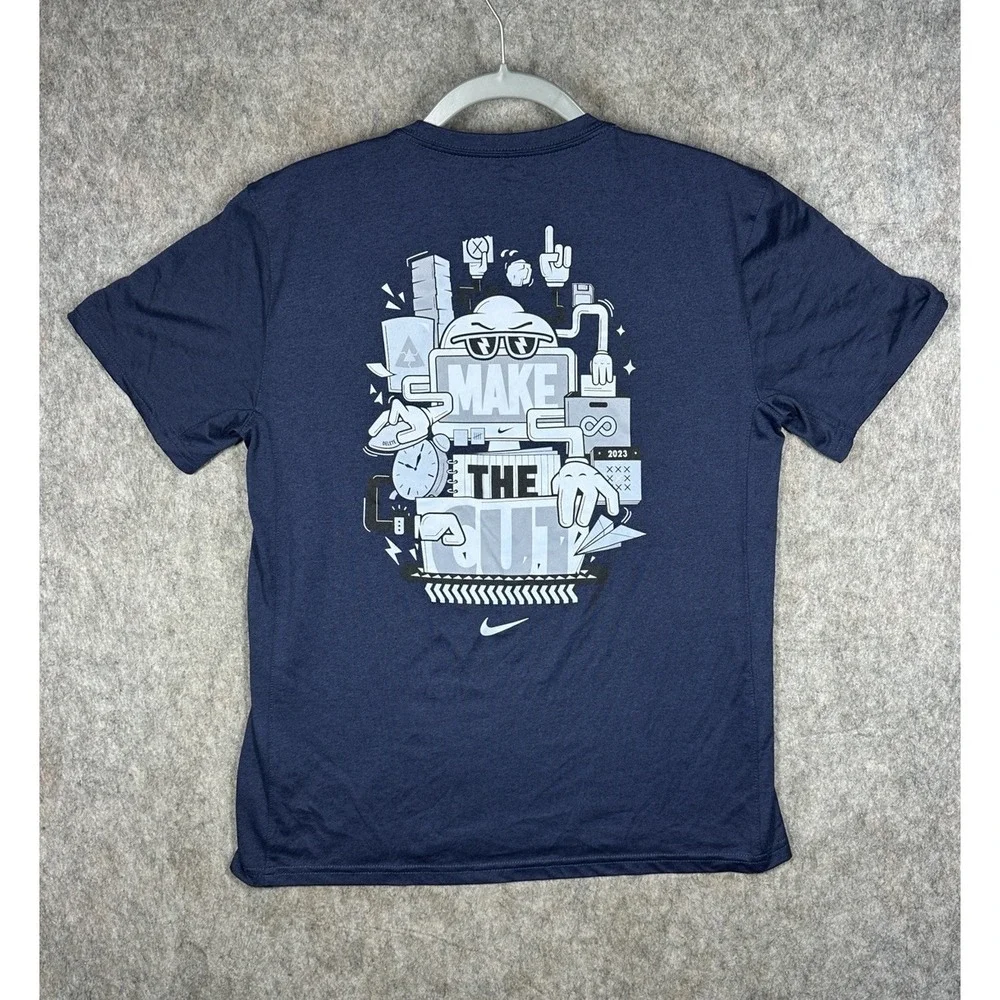 Nike Make The Cut Keep Best Toss Rest Dri-FIT T-Shirt Mens M Navy 2023